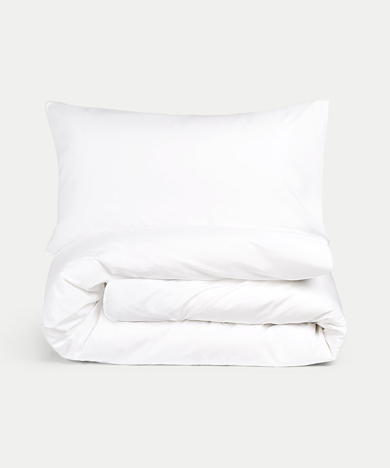 Duvet Cover Set & Fitted Sheet Percale | White