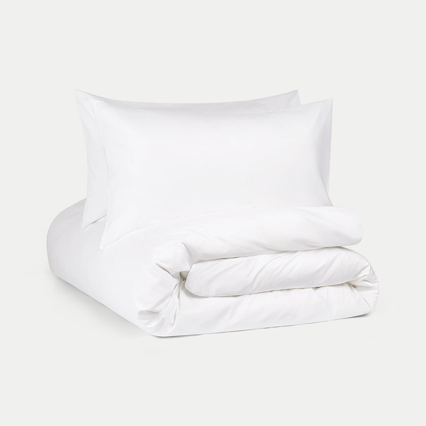 Duvet Cover Set Egyptian Cotton Percale 400TC | White