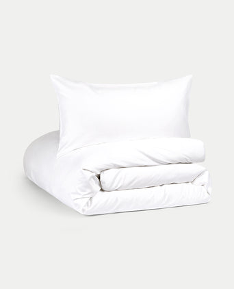 Pulitzer Duvet Cover Set - 400TC Sateen Egyptian Cotton | White Pulitzer Duvet Cover Set - 400TC Sateen Egyptian Cotton | White