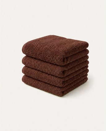 Guest towel zero-twist cotton 30x30 cm (4 pcs) | Chestnut Guest towel zero-twist cotton 30x30 cm (4 pcs) | Chestnut