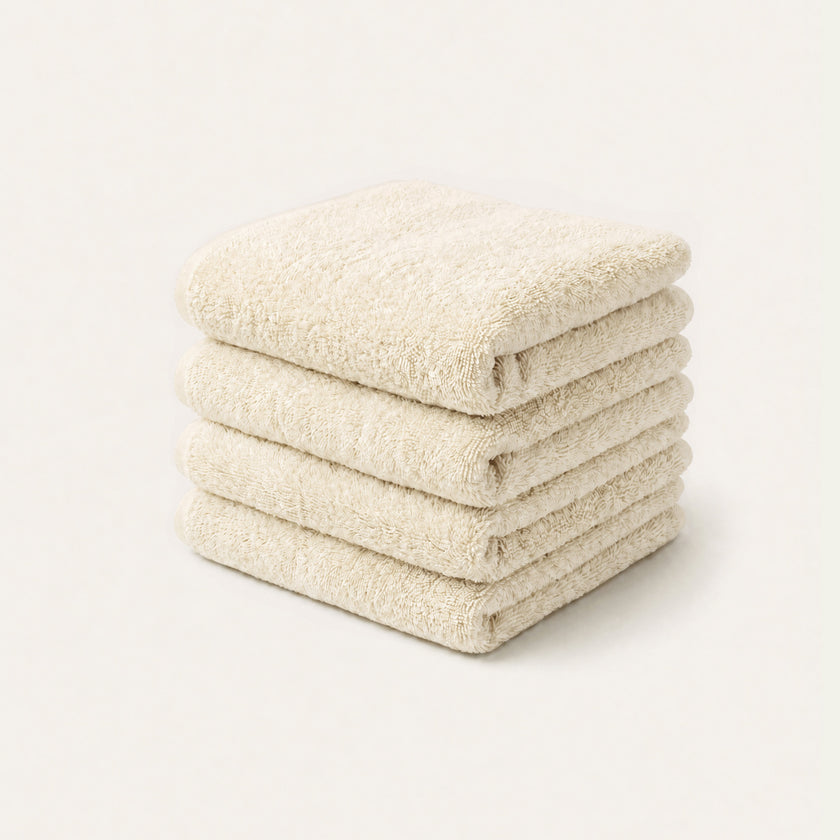 Guest towel zero-twist cotton 30x30 cm (4 pcs) | Cream