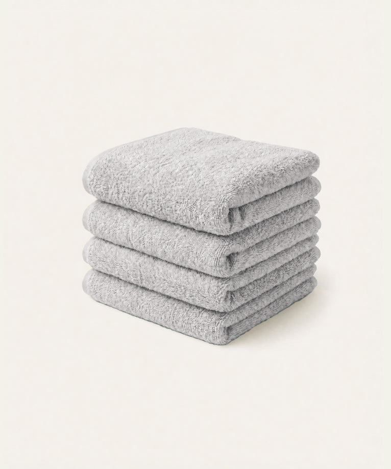 Guest towel zero-twist cotton 30x30 cm (4 pcs) | Silver Grey