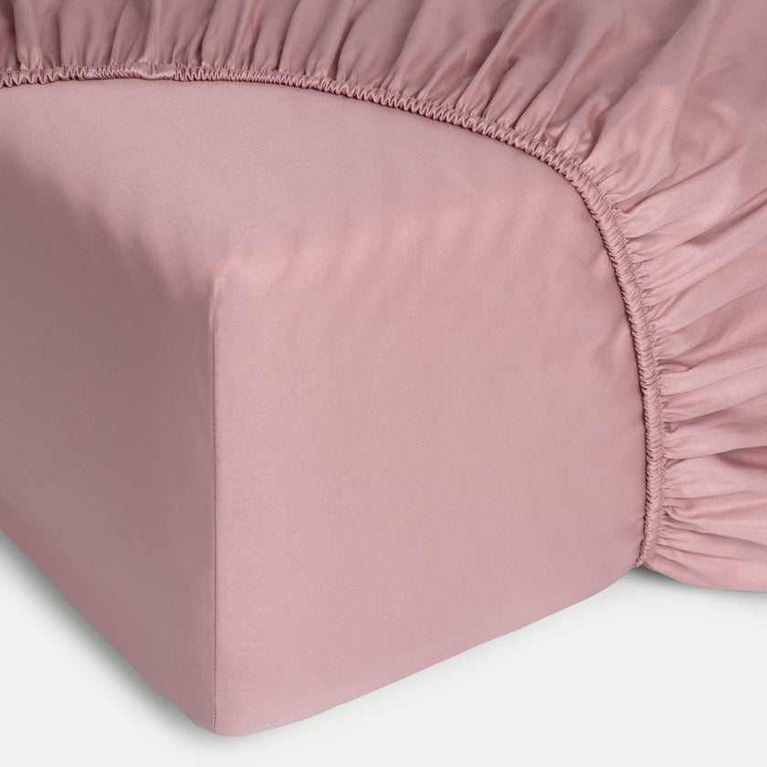 Duvet Cover Set + Fitted Sheet Egyptian Cotton Satin | Blush Pink