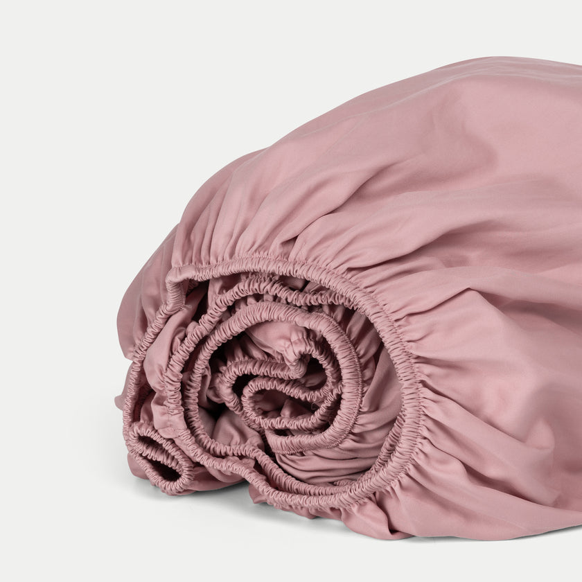 Duvet Cover Set + Fitted Sheet Egyptian Cotton Satin | Blush Pink