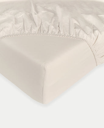 Kids Fitted Sheet Egyptian Cotton Percale 400TC Chalk White - Petit Hôtel Kids Fitted Sheet Egyptian Cotton Percale 400TC Chalk White - Petit Hôtel