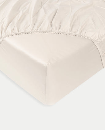 Egyptian Cotton Fitted Sheet Sateen 400TC | Cream Egyptian Cotton Fitted Sheet Sateen 400TC | Cream