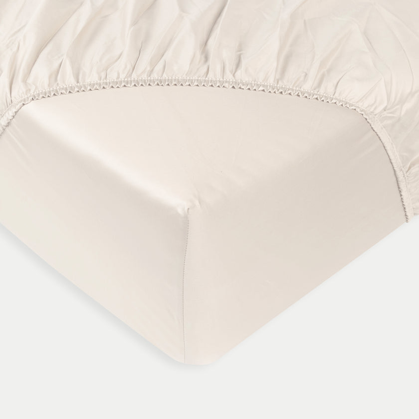 Egyptian Cotton Fitted Sheet Sateen 400TC | Cream