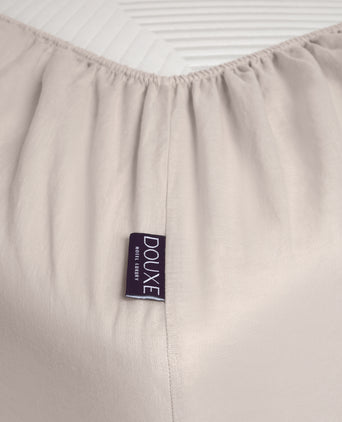 Fitted Sheet 100% Washed Linen | Oat Fitted Sheet 100% Washed Linen | Oat