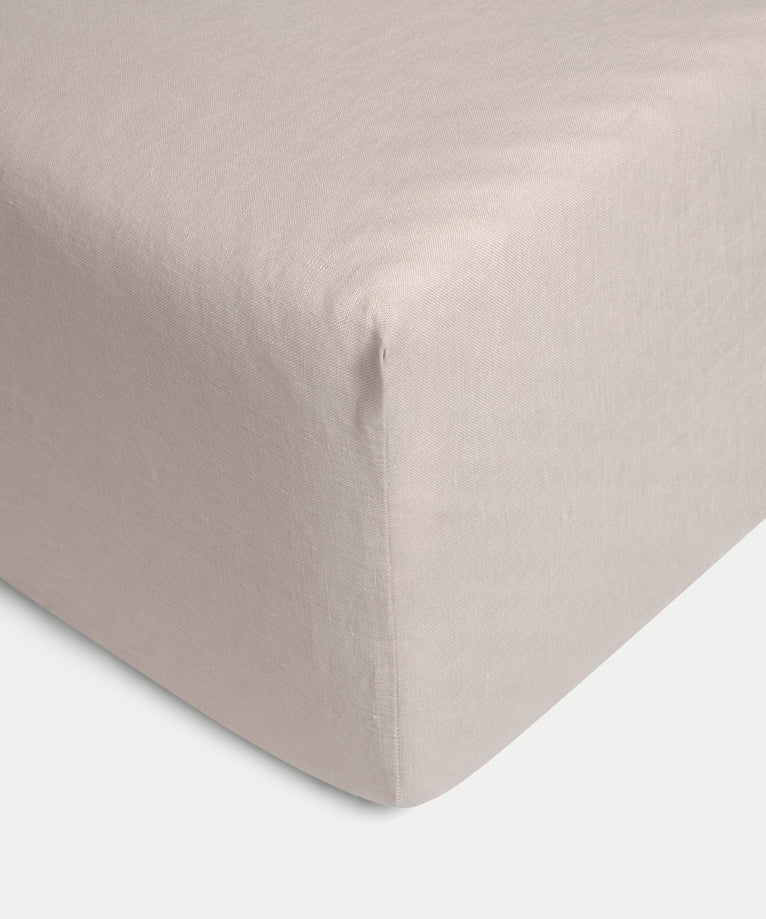 Fitted Sheet 100% Washed Linen | Oat