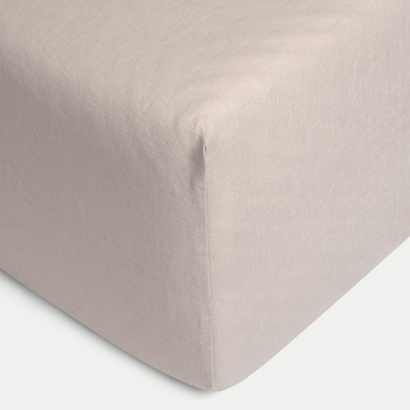 Fitted Sheet 100% Washed Linen | Oat