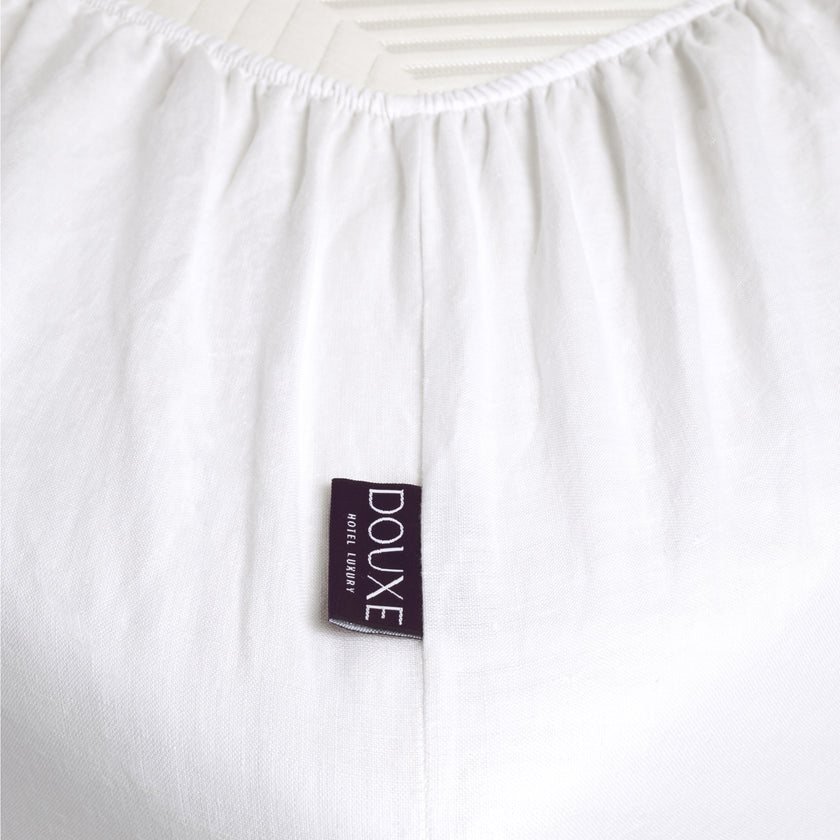Fitted Sheet 100% Washed Linen | White
