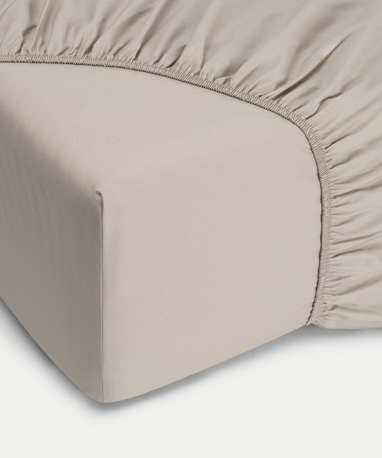Kids Fitted Sheet Egyptian Cotton Percale 400TC Latte - Petit Hôtel