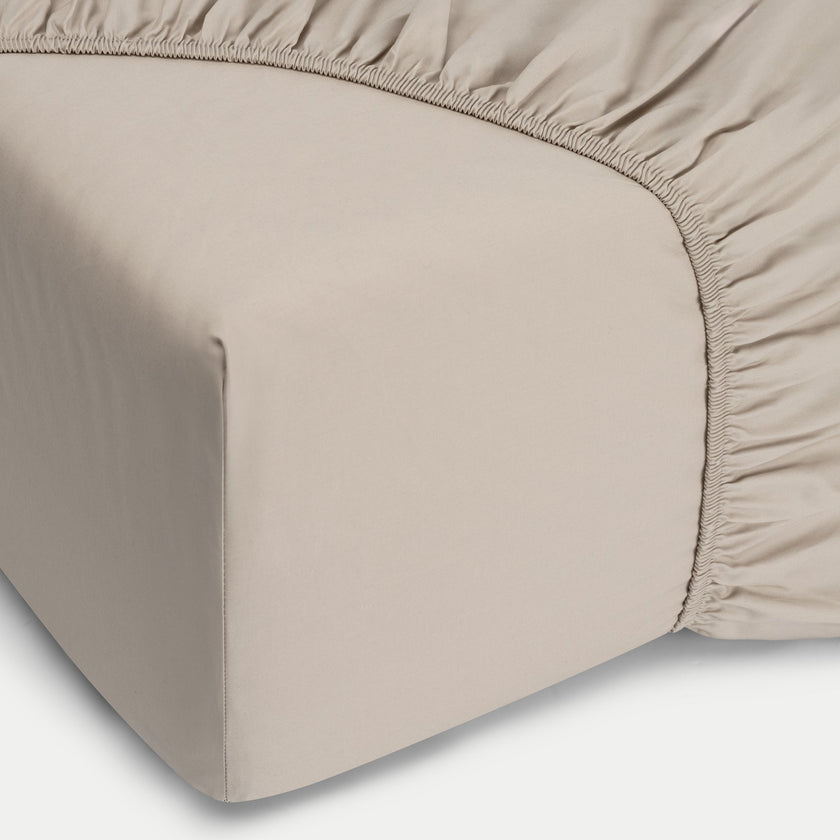 Kids Fitted Sheet Egyptian Cotton Percale 400TC Latte - Petit Hôtel
