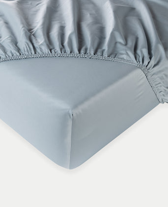 Fitted Sheet Egyptian Cotton Sateen 400TC | Misty Blue Fitted Sheet Egyptian Cotton Sateen 400TC | Misty Blue