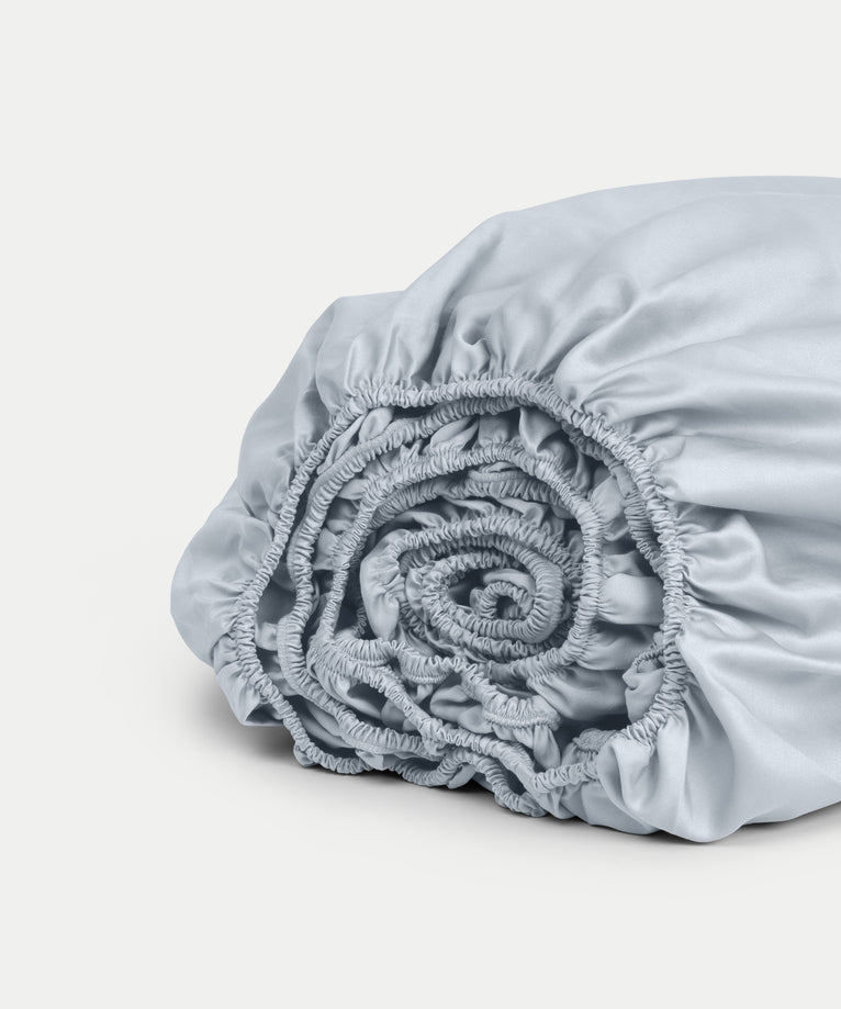 Fitted Sheet Egyptian Cotton Sateen 400TC | Pastel Blue