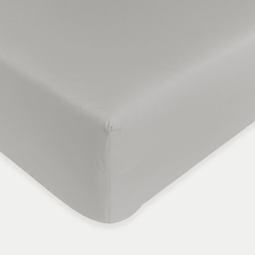 Fitted Sheet Egyptian Cotton Percale 400TC | Silver Grey
