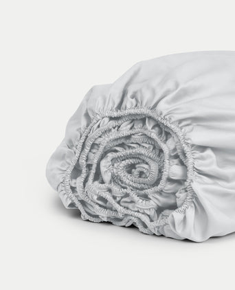 Fitted Sheet Egyptian Cotton Sateen 400TC | Silver Grey Fitted Sheet Egyptian Cotton Sateen 400TC | Silver Grey