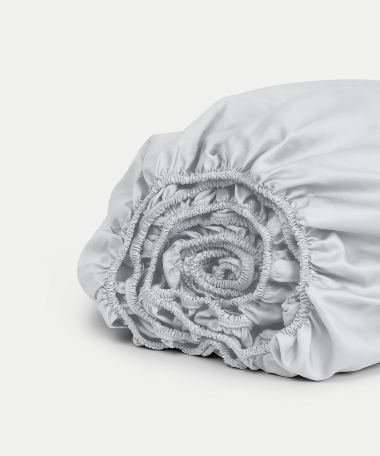 Fitted Sheet Egyptian Cotton Sateen 400TC | Silver Grey