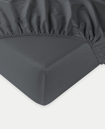 Egyptian Cotton Fitted Sheet Sateen 400TC | Stormy Grey Egyptian Cotton Fitted Sheet Sateen 400TC | Stormy Grey