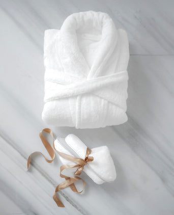 Badjas en sloffen cadeauset | Wit Badjas en sloffen cadeauset | Wit