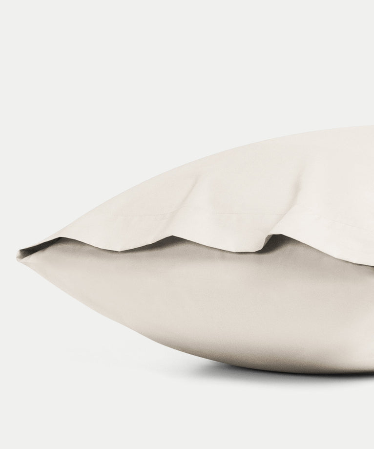 Set of 2 Pillowcases Egyptian Cotton Percale 400TC | Chalk White