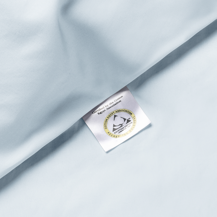 Set of 2 Pillowcases Egyptian Cotton Percale 400TC | Pastel Blue