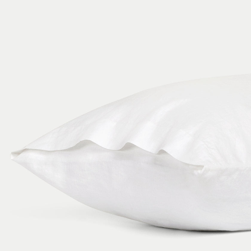 Set of 2 Pillowcases Washed Linen | White