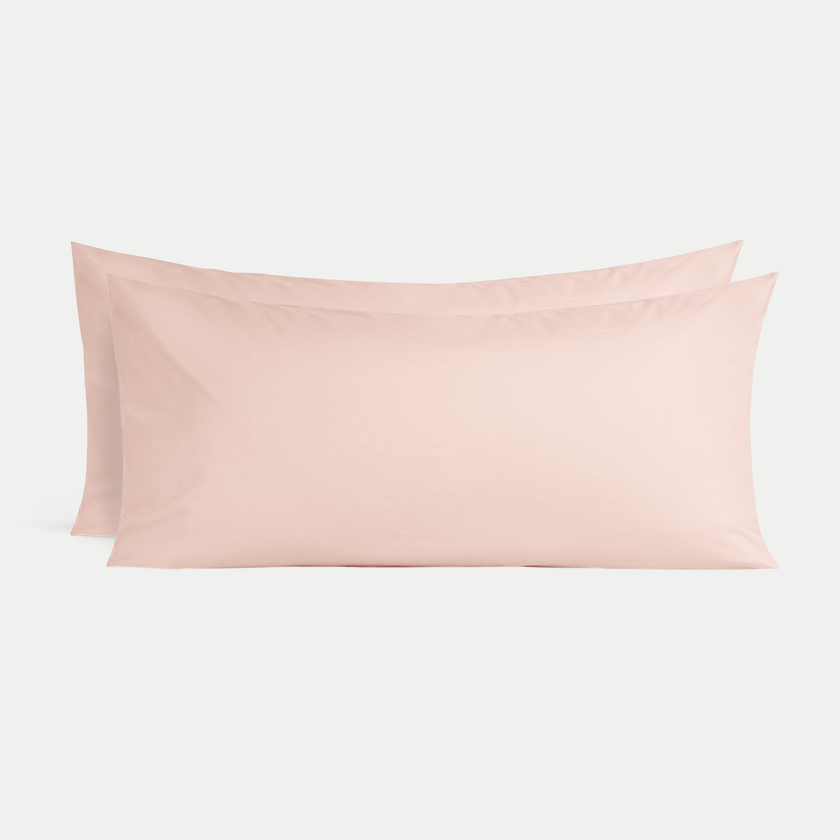 Set van 2 Kussenslopen Egyptisch katoen Percal 400TC | Blush Pink
