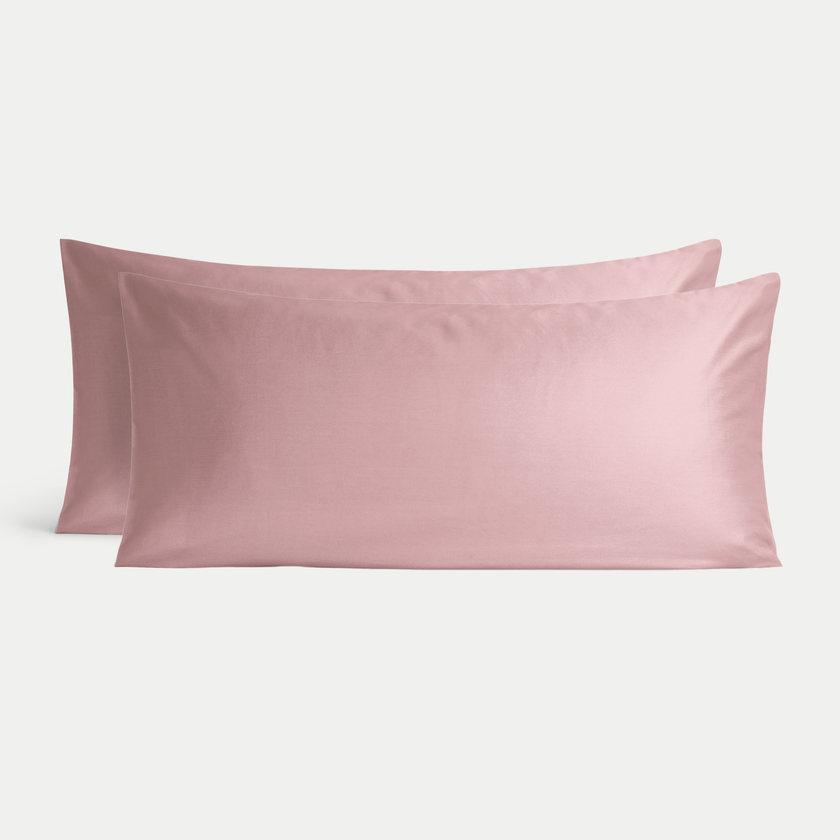 Set of 2 Pillowcases Egyptian Cotton 400TC Sateen | Blush Pink