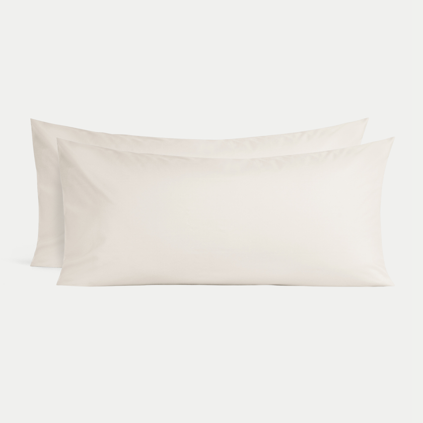 Set van 2 Kussenslopen Egyptisch katoen Percal 400TC | Chalk White