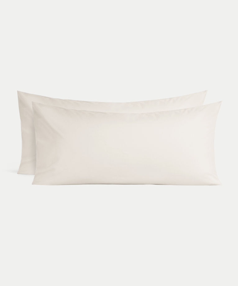 Set of 2 Pillowcases Egyptian Cotton Percale 400TC | Chalk White