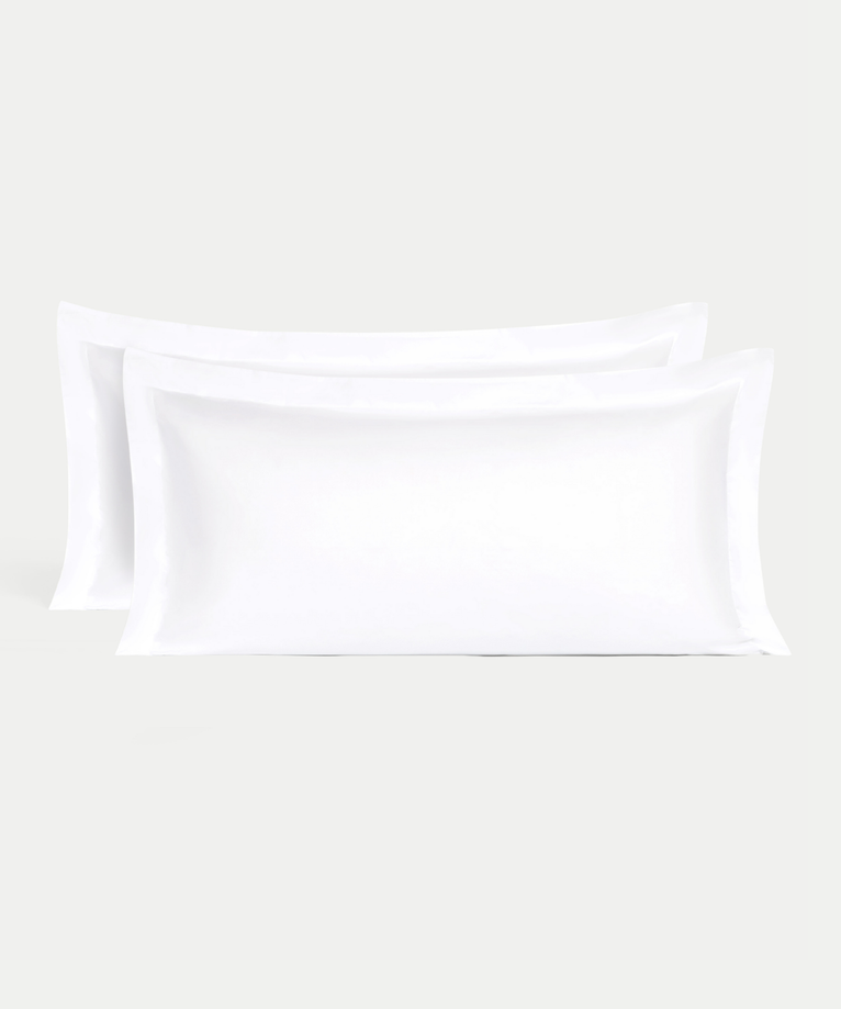 Set of 2 Conservatorium Pillowcases Egyptian Cotton Percale 400TC | White