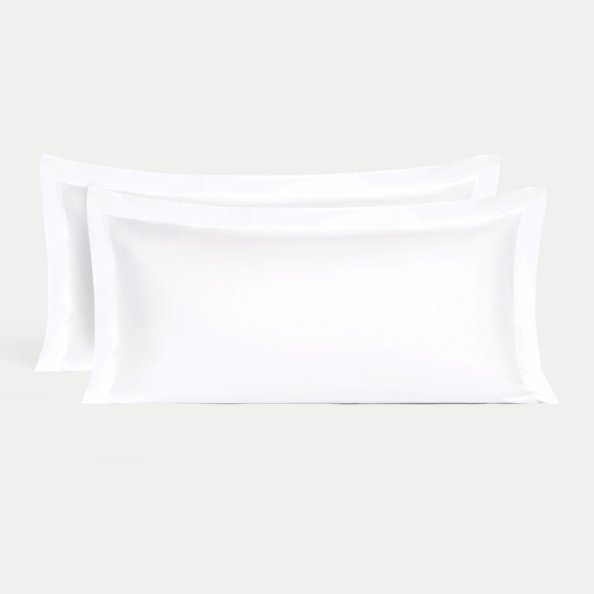 Set of 2 Conservatorium Pillowcases Egyptian Cotton Percale 400TC | White