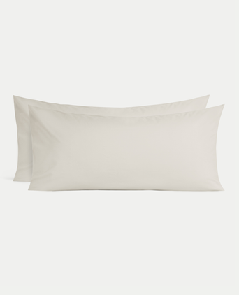 Set of 2 Pillowcases Egyptian Cotton Percale 400TC | Greige Set of 2 Pillowcases Egyptian Cotton Percale 400TC | Greige