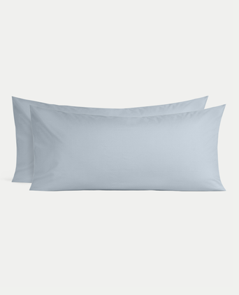Set of 2 Pillowcases Egyptian Cotton Sateen 400TC | Misty Blue Set of 2 Pillowcases Egyptian Cotton Sateen 400TC | Misty Blue