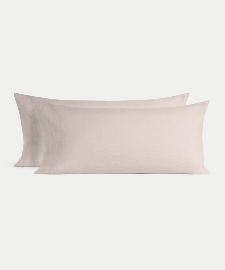 Set of 2 Pillowcases Washed Linen | Oat