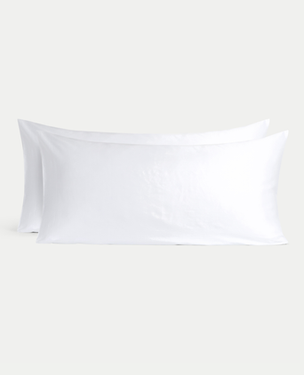 Set of 2 Pillowcases Hotel Okura Egyptian Cotton Sateen 600TC | White Set of 2 Pillowcases Hotel Okura Egyptian Cotton Sateen 600TC | White