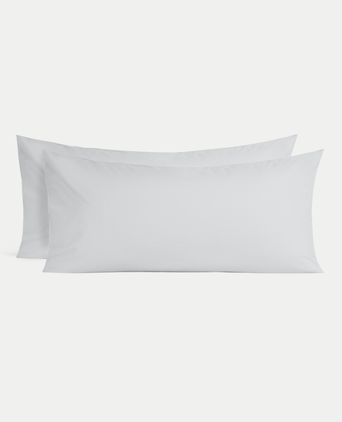 Set of 2 Pillowcases Egyptian Cotton Percale 400TC | Silver Grey Set of 2 Pillowcases Egyptian Cotton Percale 400TC | Silver Grey