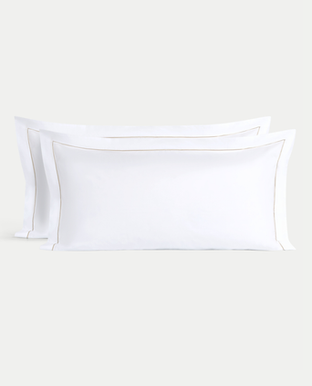 Set of 2 Pillowcases Egyptian Cotton Percale 400TC | Carmel White Set of 2 Pillowcases Egyptian Cotton Percale 400TC | Carmel White