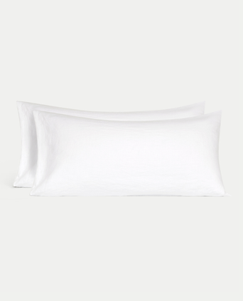 Set of 2 Pillowcases Washed Linen | White Set of 2 Pillowcases Washed Linen | White