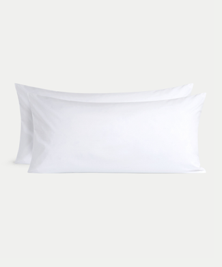 Set of 2 Pillowcases Egyptian Cotton Percale 400TC | White Set of 2 Pillowcases Egyptian Cotton Percale 400TC | White