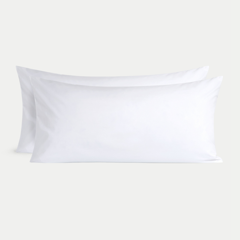 Set of 2 Pillowcases Egyptian Cotton Percale 400TC | White