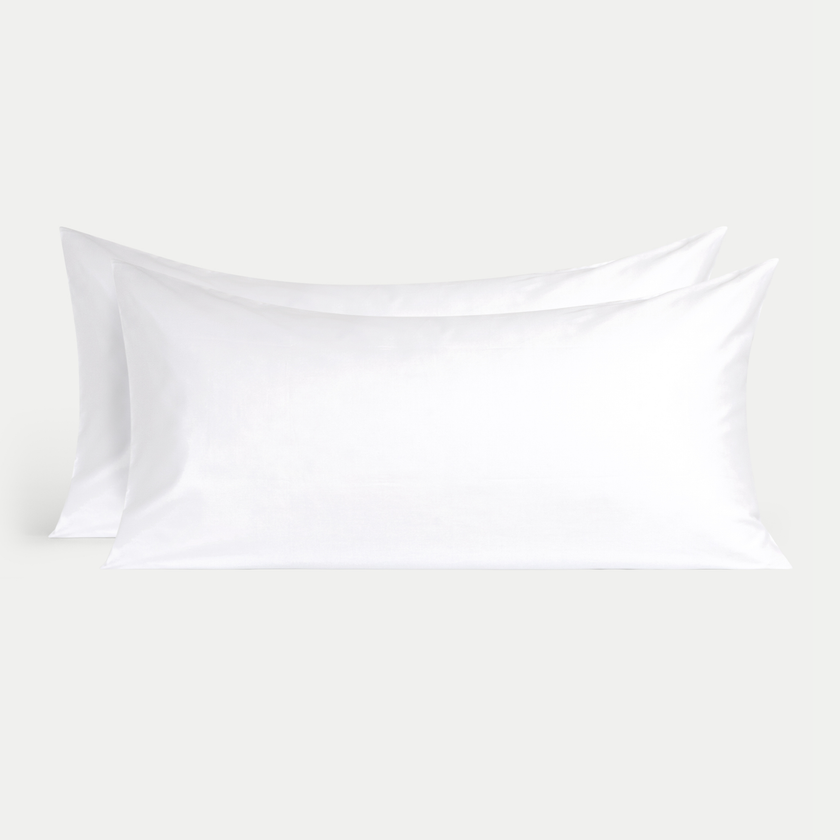 Set of 2 Pillowcases Egyptian Cotton Sateen 400TC | White