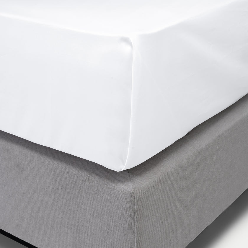 Egyptian Cotton Flat Sheet Sateen 400TC | White