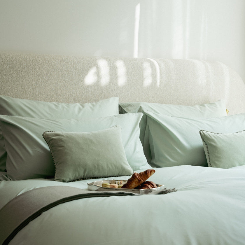 Duvet Cover Set Egyptian Cotton Percale 400TC | Pastel Green