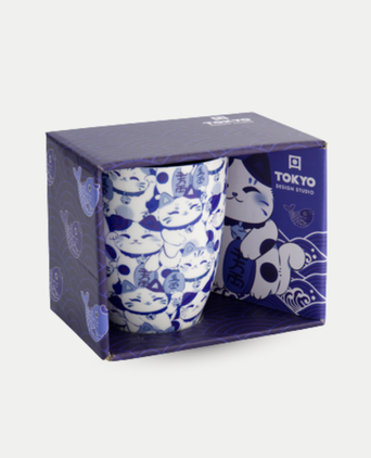 Tokyo Design Studio – Kawaii Blue Maneko Mug (with Gift Box) Tokyo Design Studio – Kawaii Blue Maneko Mug (with Gift Box)