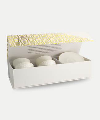 Tokyo Design Studio – Nippon White Gold Rim Star Lines Cup & Saucer Set (8-piece) Tokyo Design Studio – Nippon White Gold Rim Star Lines Cup & Saucer Set (8-piece)