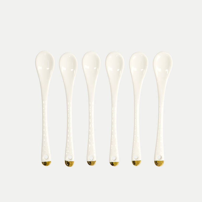 6-piece Tokyo Design Teaspoon Set - Golden Rim