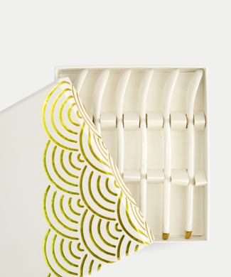 6-piece Tokyo Design Teaspoon Set - Golden Rim 6-piece Tokyo Design Teaspoon Set - Golden Rim