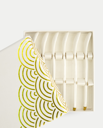 6-piece Tokyo Design Teaspoon Set - Golden Rim 6-piece Tokyo Design Teaspoon Set - Golden Rim